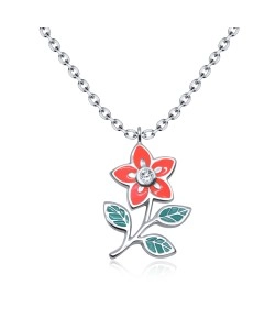 Blooming Flower Silver Necklace SPE-3370